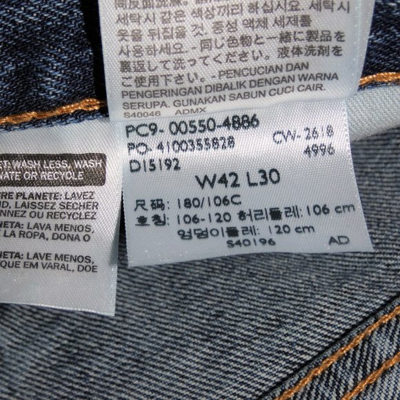 Levi's 550 Relaxed Tapered Denim Jeans 42 x 30 - Picture 4 of 8